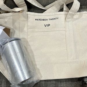 NWT | Matchbox Twenty VIP tote and coffee tumbler fan swag | canvas tote bag